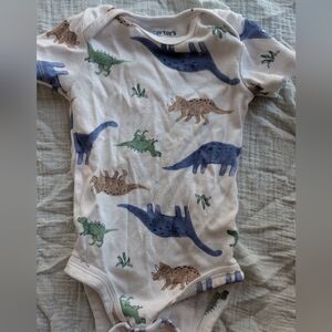 Carter's Cream Onesie with Dinosaur Design